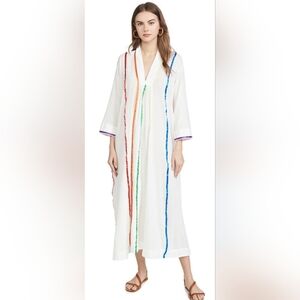 9seed‎ 3/4 Sleeve Cotton Gauze Caftan in White Size M/L